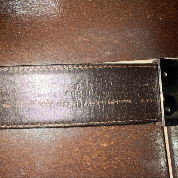 Vintage Gucci Black Leather Belt with Silver G Buckle - Picture 3 of 9